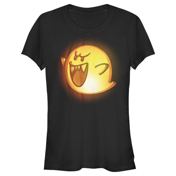 Juniors Nintendo Halloween Boo Pumpkin Tshirt - Picture 1 of 4